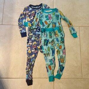 Two 2T Little Sleepies 2 piece Pajamas - Mickey / Disney & Monsters Inc
